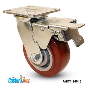 Polyurethane On Polypropylene Swivel Caster W Total Lock Brake