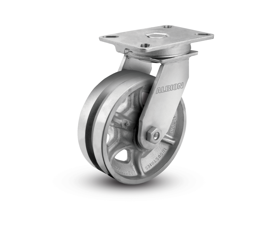 8" Cast Iron VGroove Swivel Caster The Caster Guy